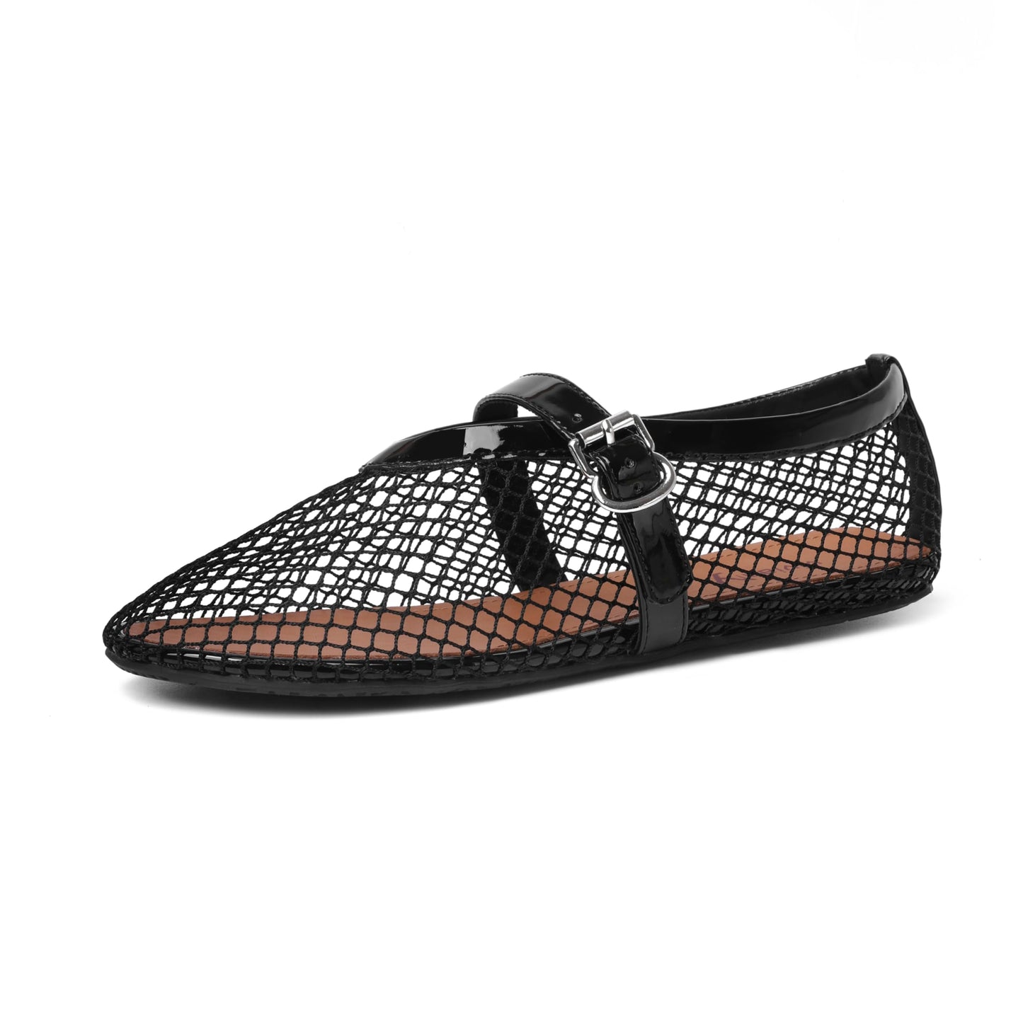 vivianly Mesh Ballet Flats Shoes for Women Flats Comfortable Dressy Mary Jane Flats Mesh Flats Round Toe Fishnet Flats for Casual Formal Occasion Size 10