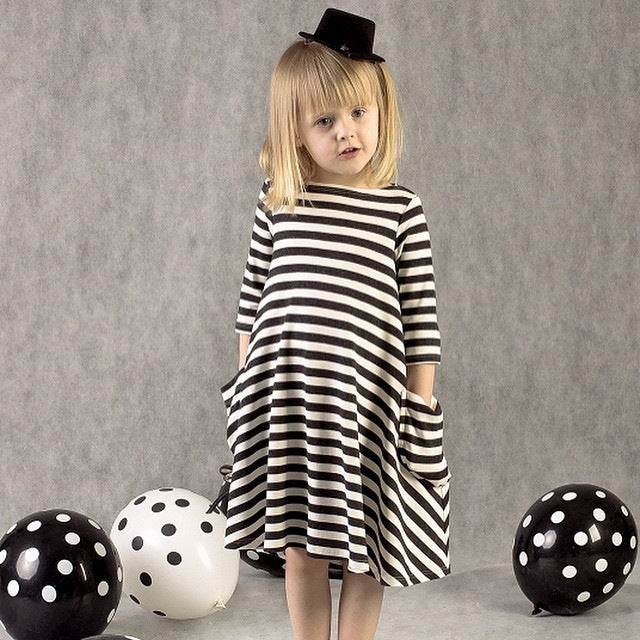 Striped Mother-Daughter Matching Family Outfits