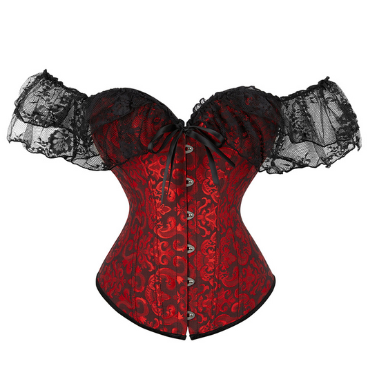 Jacquard Lace Strap Corset-Style Shaping Top