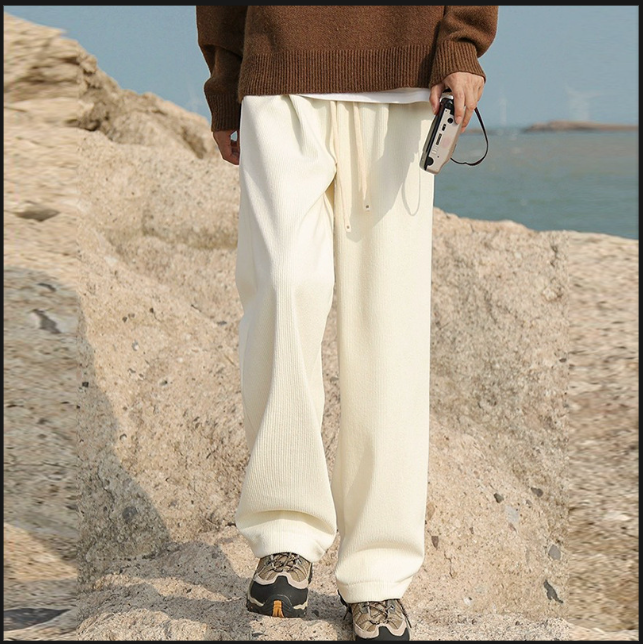 Men's Plus Size Summer Loose Wide Leg Casual Trousers