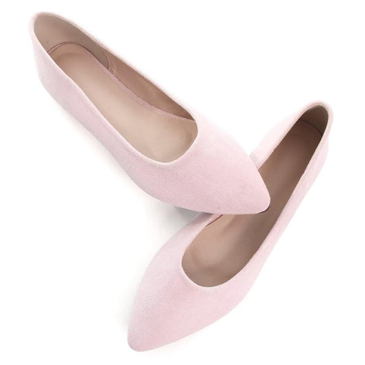 Stunner Womens Flats Fashion Pointed Toe Flats Comfortable Ballet Flats Solid Casual Slip On Flats Light Pink 43(10)